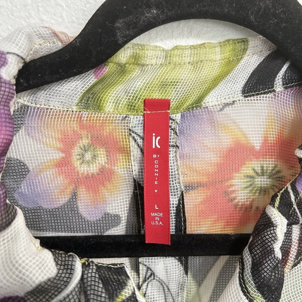 Ic Collection Floral Button-Down Blouse - image 7